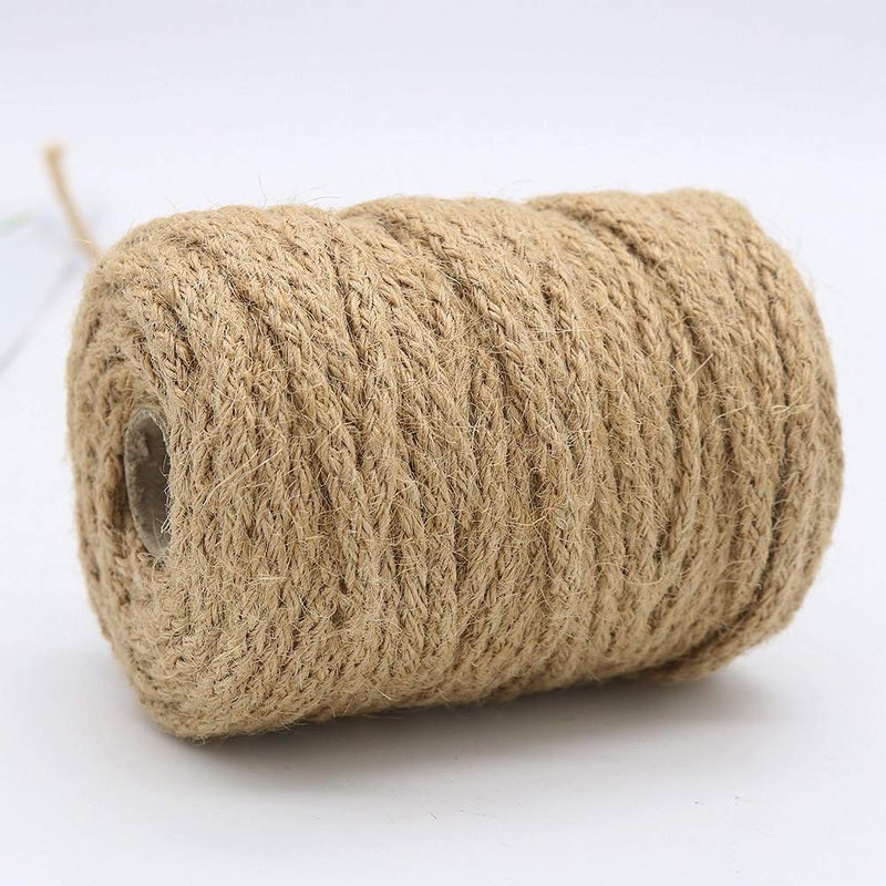 Tenn Well 5mm Jute Twine, 100 Feet Braided Natural Rope, Thick Twine for Crafts, Gift Wrapping, Gardening, Cat Tower Repair, Macrame Jute Cord - Image 2